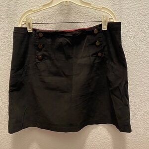 Boden Black Mini skirt with some metal buttons
